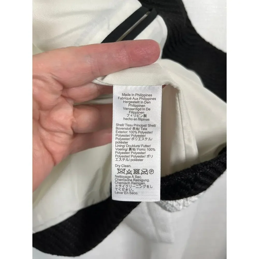 J.Crew White&Black Long Sleeve Button Front Tweed Lady Jacket Sz.10
